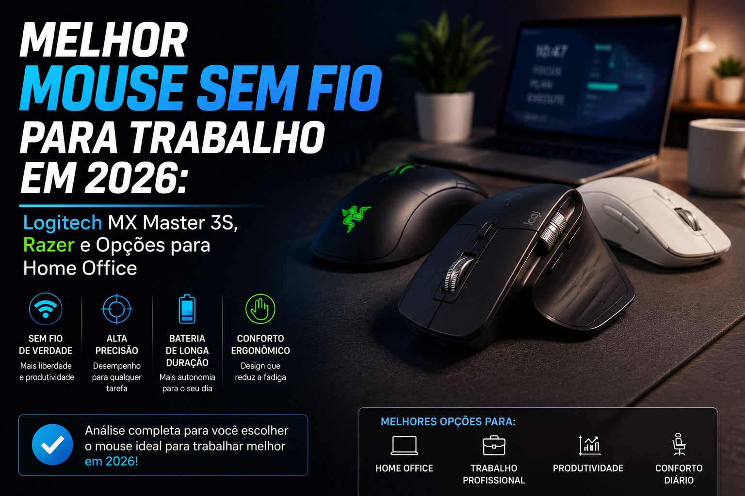 Melhor Mouse Sem Fio para Trabalho em 2026