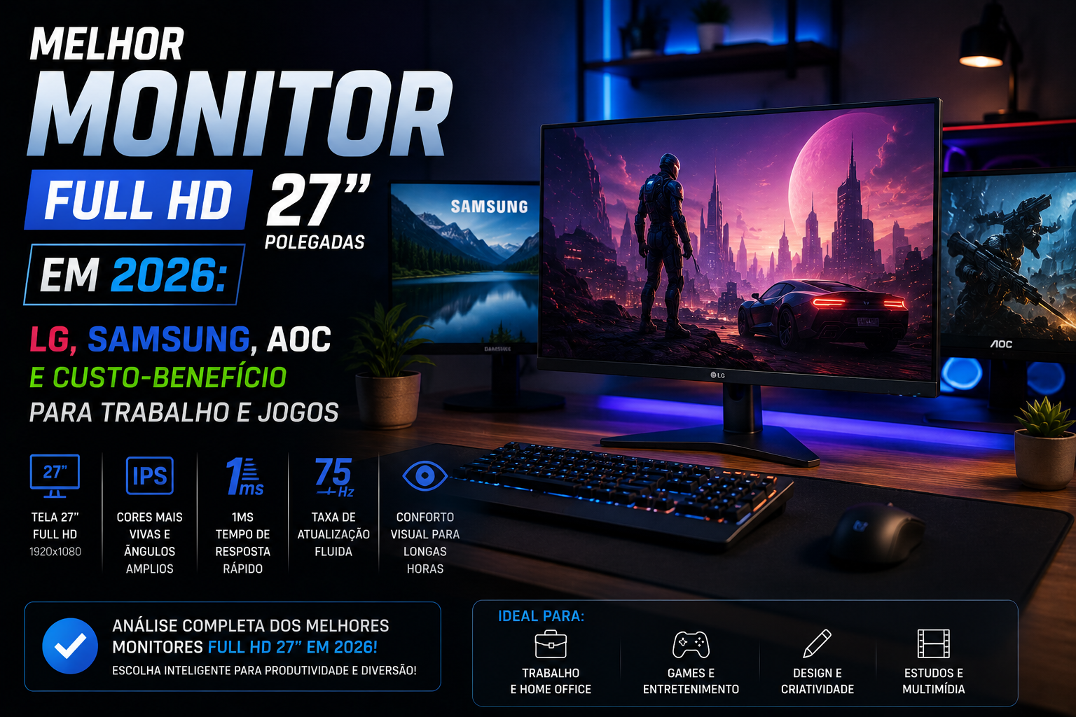 Melhor Monitor Full HD 27 Polegadas em 2026