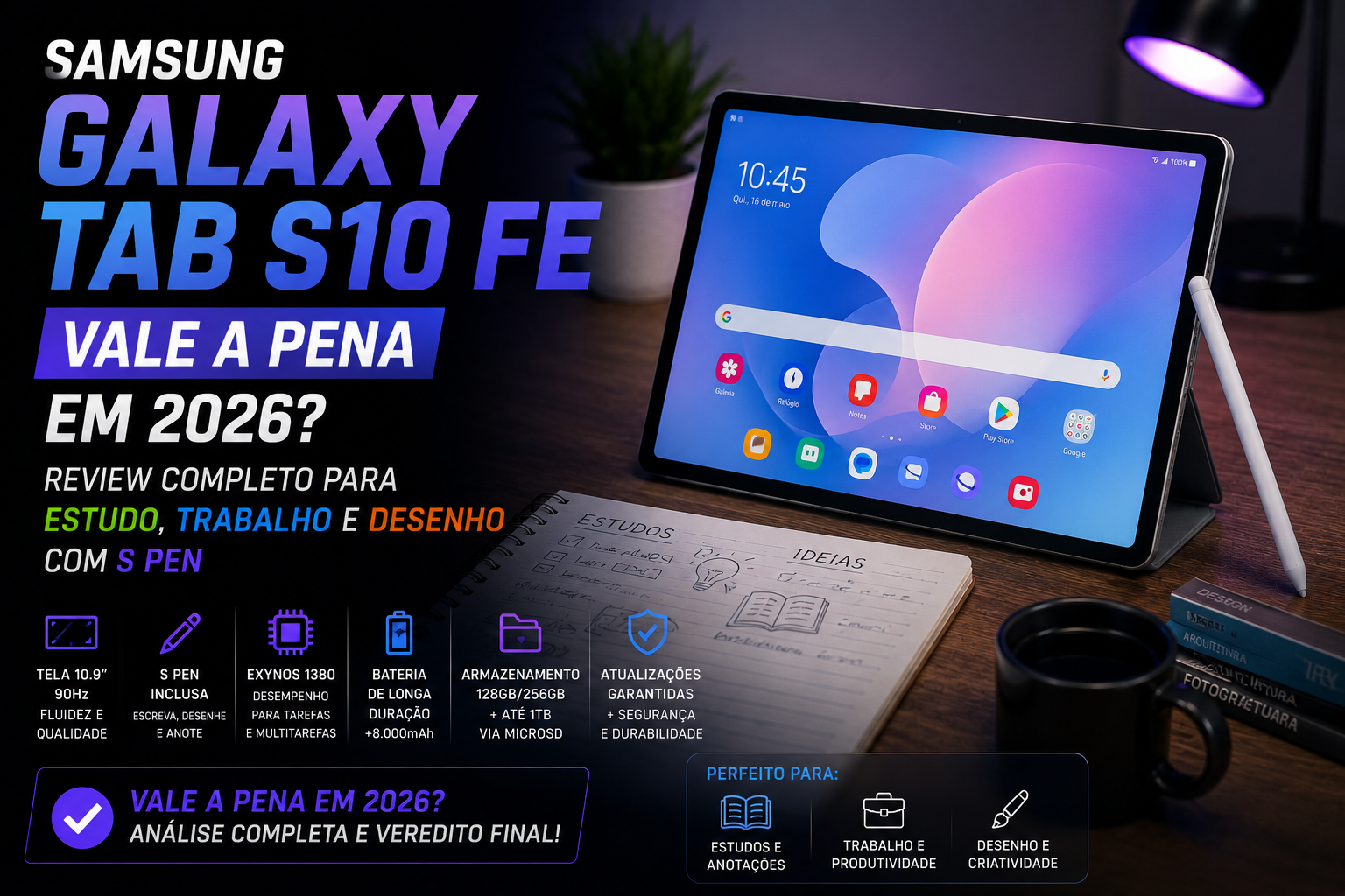 Samsung Galaxy Tab S10 FE Vale a Pena em 2026?