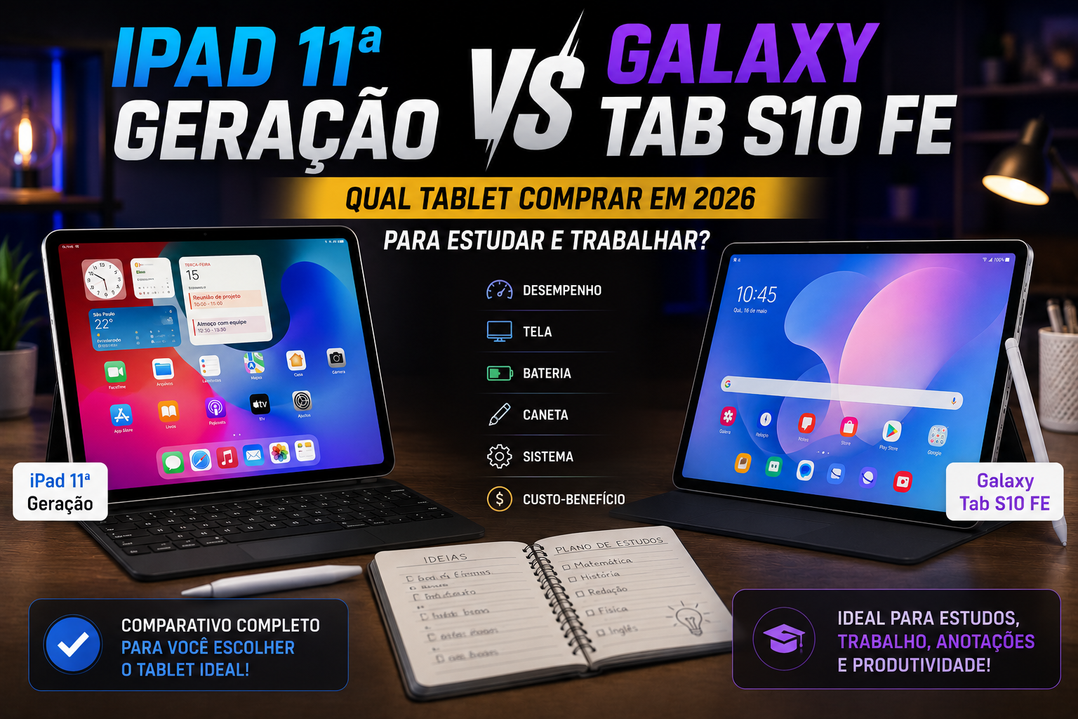 iPad 11ª Geração vs Galaxy Tab S10 FE