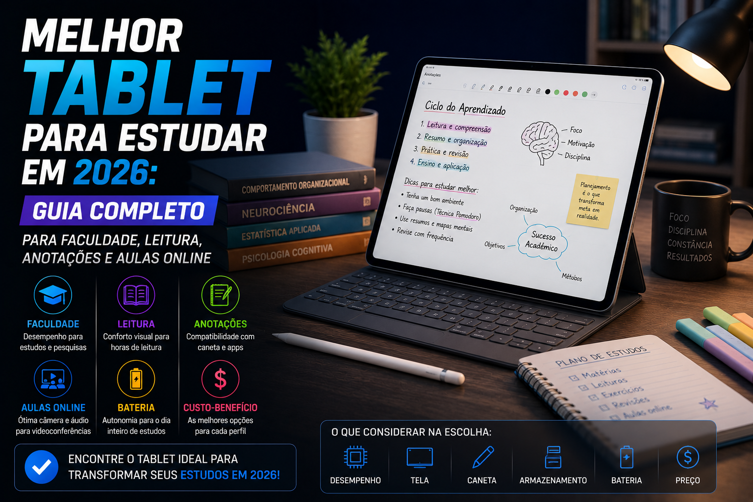 Melhor Tablet para Estudar em 2026