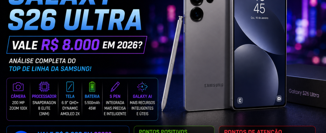 Samsung Galaxy S26 Ultra: Vale R$ 8.000 em 2026?
